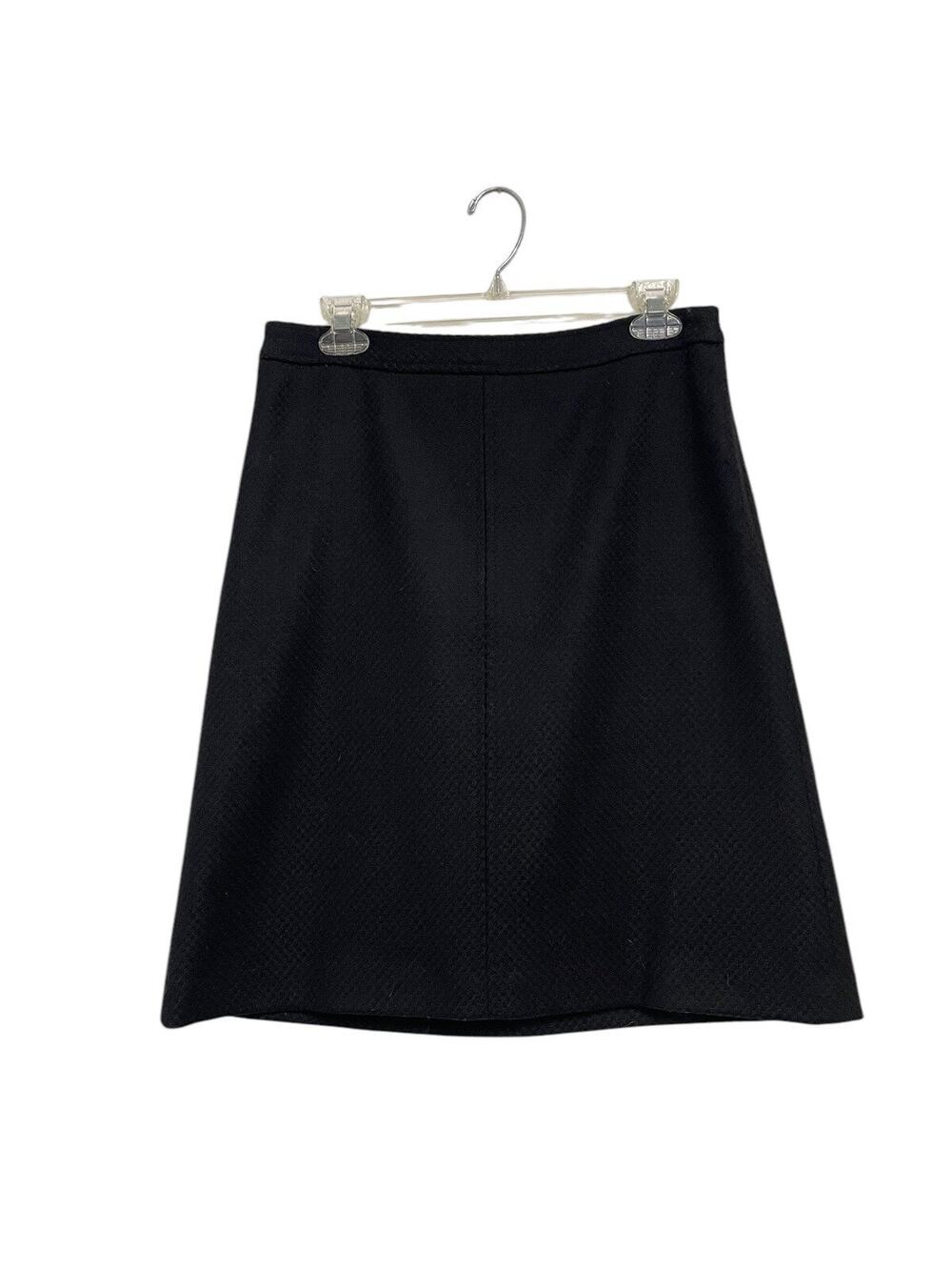 Theory Black Wool Blend Stretch Knee Length A-Line Skirt Size 4